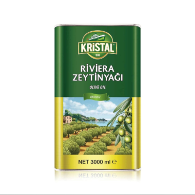 روغن زیتون کریستال ریویرا 3 لیتری حلبی