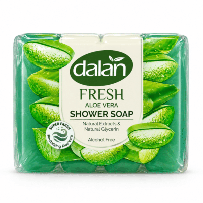 صابون حمام دالان Dalan Fresh Aloe Vera حاوی آلوئه‌ورا بسته 4 عددی 150 گرمی