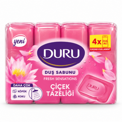 صابون حمام دورو Duru Fresh Sensations مدل Çiçek Tazeliği طراوت گل‌ها بسته 4 عددی