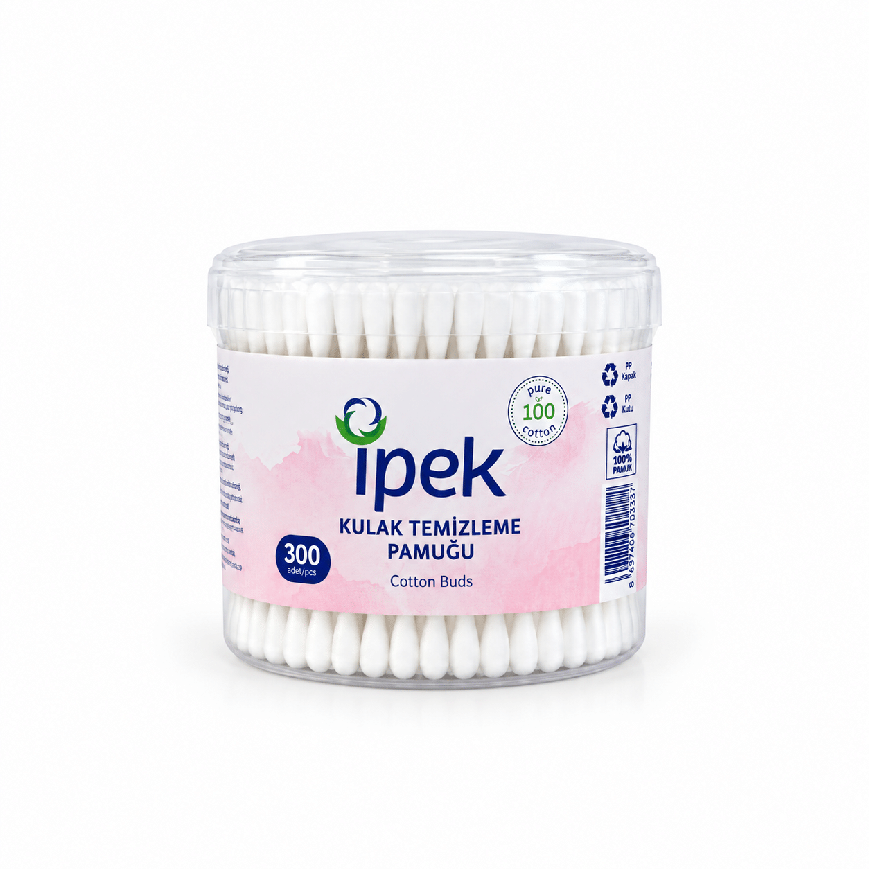 d158608b-8f81-417d-bf73-d8c22ff0fab9 گوش پاککن ایپک İpek Cotton Buds بسته 300 عددی - تصویر 1