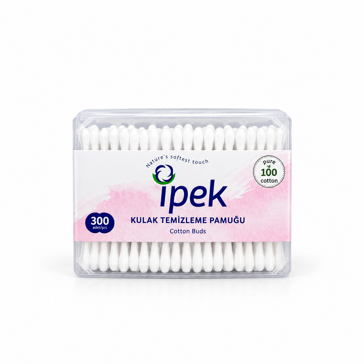 f85b6f34-b46c-4960-8cef-cb160212884b گوش پاککن ایپک İpek Cotton Buds بسته 300 عددی جعبهای - تصویر 1