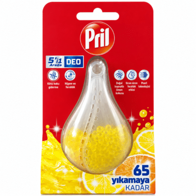 بوگیر ماشین ظرفشویی پریل Pril Deo Pearls 5in1 رایحه لیمو و پرتقال 17 گرم