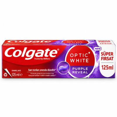 خمیر دندان سفیدکننده کلگیت Colgate Optic White Purple Reveal حجم 125 میلی‌لیتر