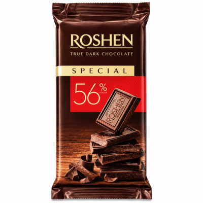 شکلات تلخ روشن Roshen Special با 56٪ کاکائو وزن 85 گرم