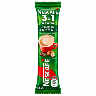قهوه فوری نسکافه Nescafé 3ü1 Arada Fındık Aromalı با طعم فندق وزن 16.5 گرم