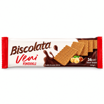 ویفر فندقی بیسکولاتا Biscolata Veni Fındıklı وزن 110 گرم – 36 عددی