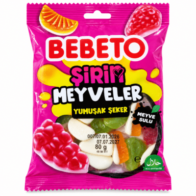 پاستیل میوه‌ای ببتو Bebeto Şirin Meyveler وزن 80 گرم