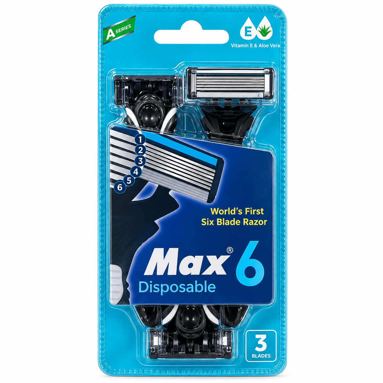ژیلت 6 تیغه مکس Max 6 Disposable بسته 3 عددی ژیلت 6 تیغه مکس Max 6 Disposable بسته 3 عددی - تصویر 1
