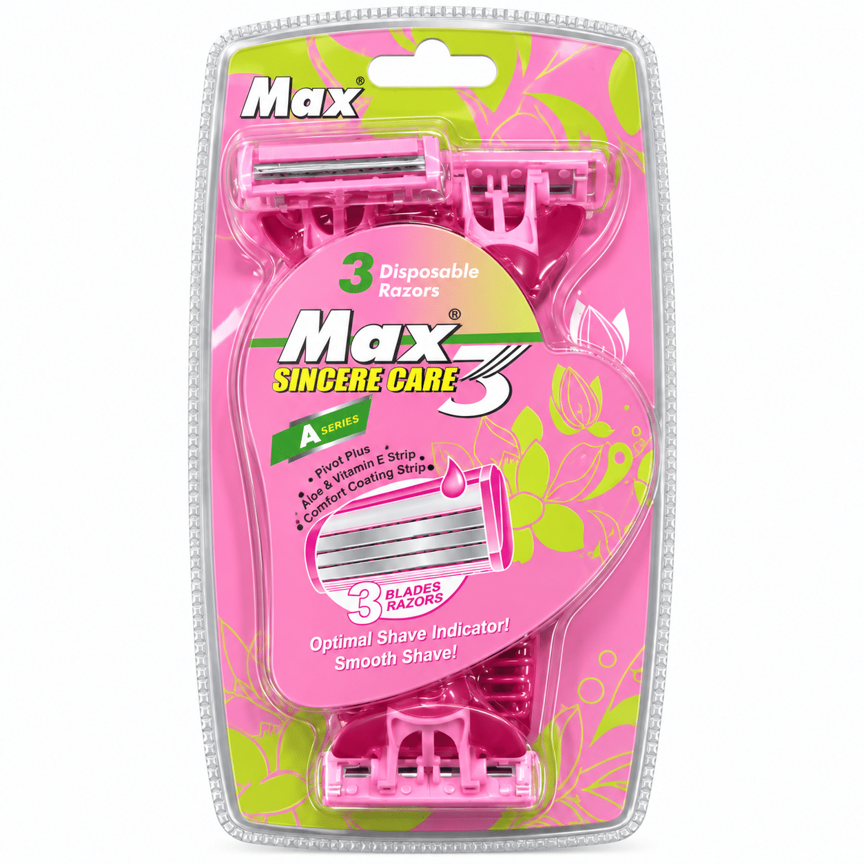 ژیلت زنانه 3 تیغه مکس Max Sincere Care 3 بسته 3 عددی ژیلت زنانه 3 تیغه مکس Max Sincere Care 3 بسته 3 عددی - تصویر 1