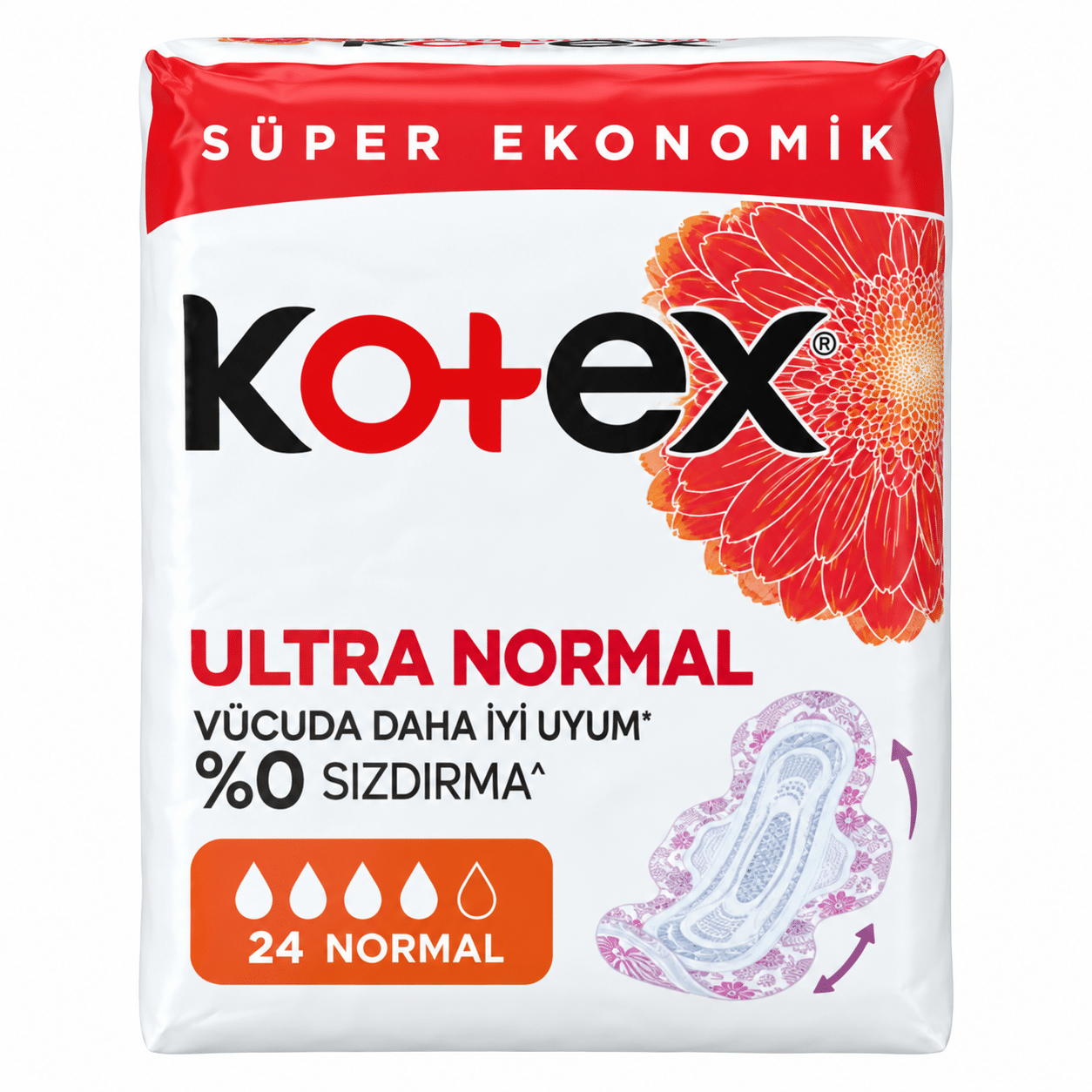 کوتکس نرمال نوار بهداشتی کوتکس Kotex Ultra Normal بسته 24 عددی - تصویر 1